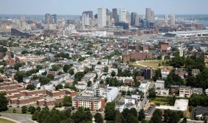 Dorchester Heights in South Boston Aerial