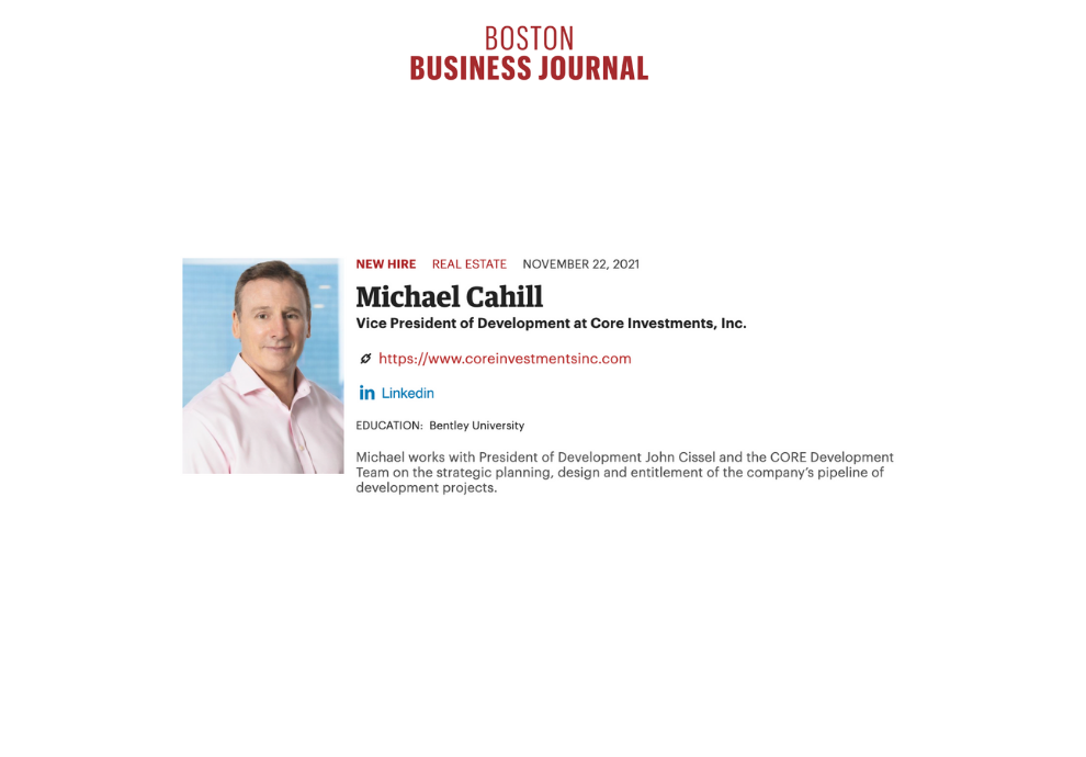 CORE -BBJ People on the Move – Michael Cahill